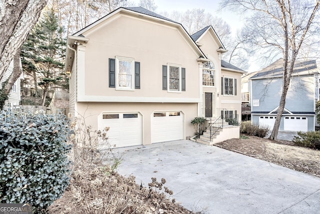 view of front of house with a garage