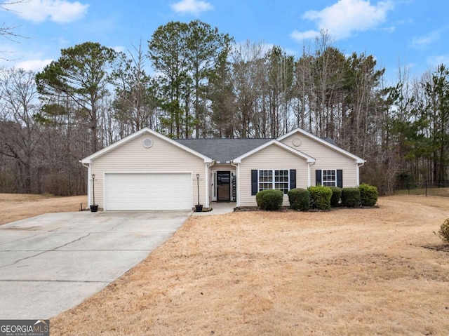 ranch-style home with a garage