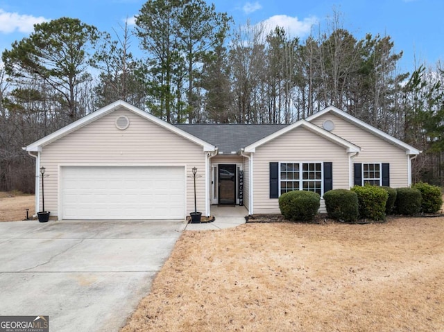 ranch-style home with a garage