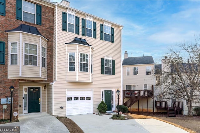 view of property featuring a garage