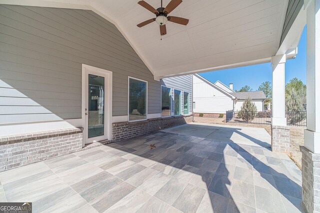 view of patio / terrace with ceiling fan