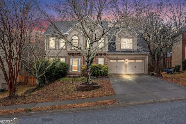 view of front property featuring a garage