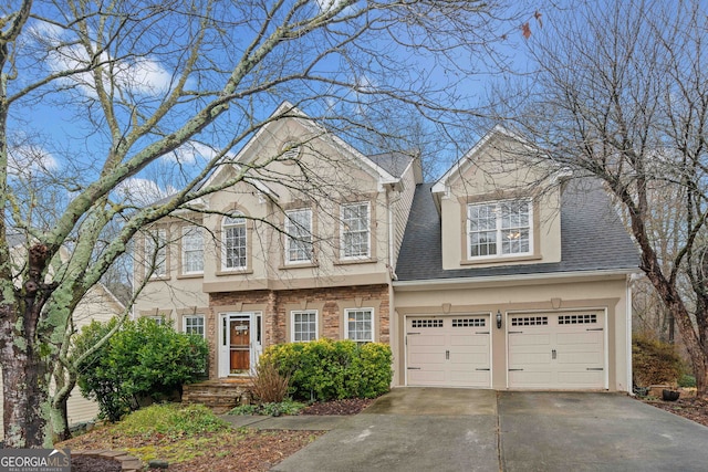 view of front of house featuring a garage