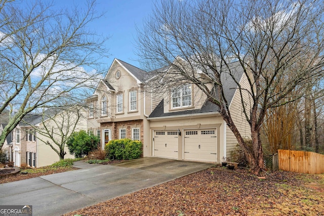 view of front facade featuring a garage