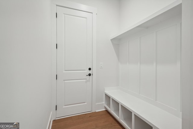 mudroom featuring hardwood / wood-style flooring