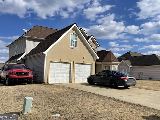 view of front property with a garage