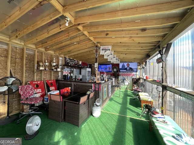 interior space with lofted ceiling