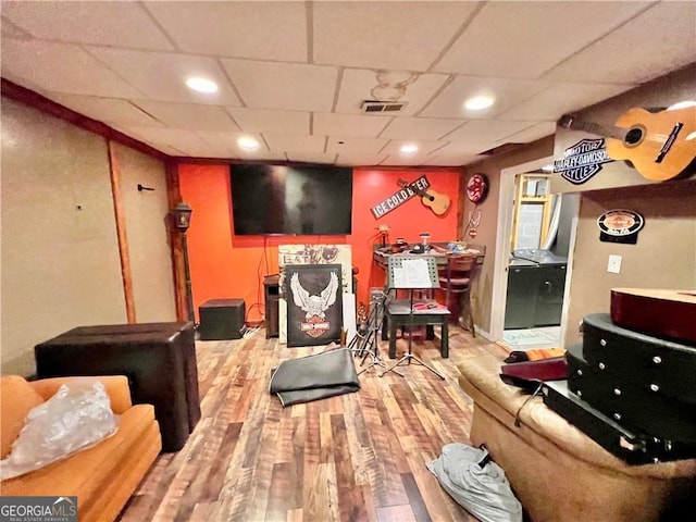 living room featuring hardwood / wood-style floors