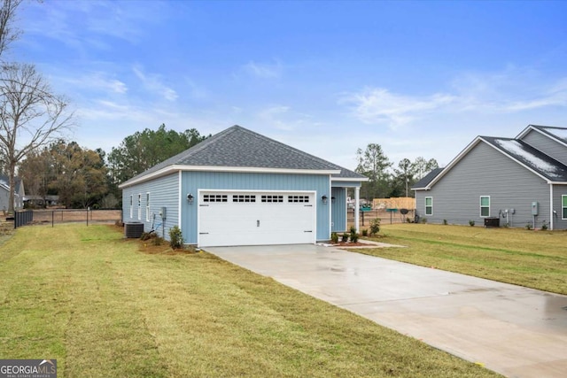 view of side of property with a yard