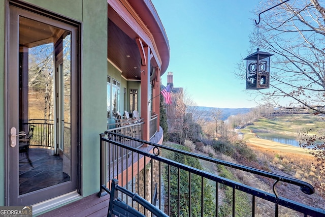 balcony with a water view