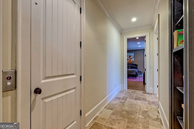 hall with crown molding