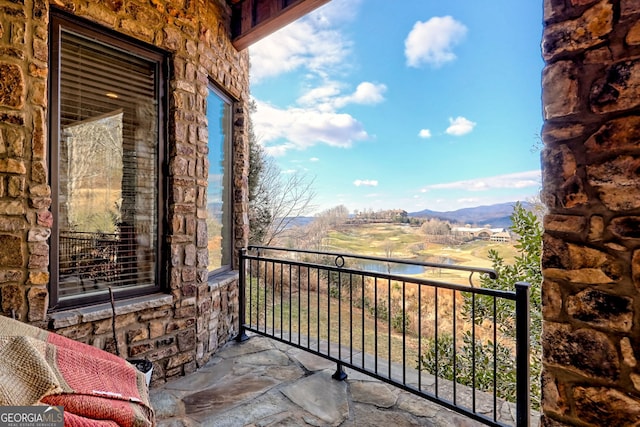 balcony with a mountain view