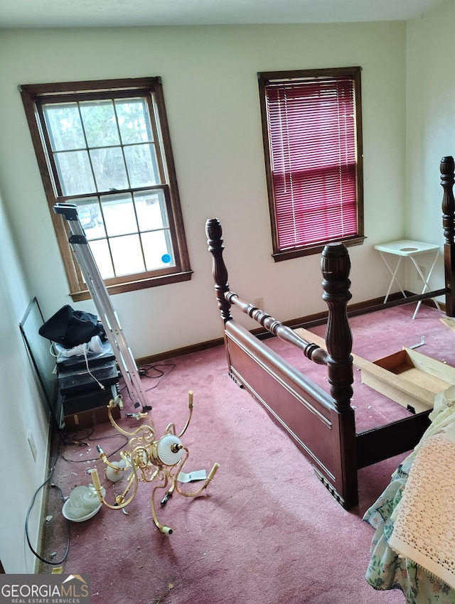 bedroom featuring carpet