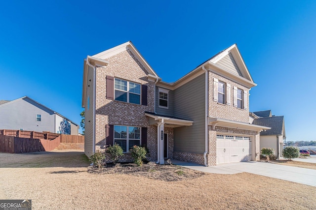 view of front of home with a garage