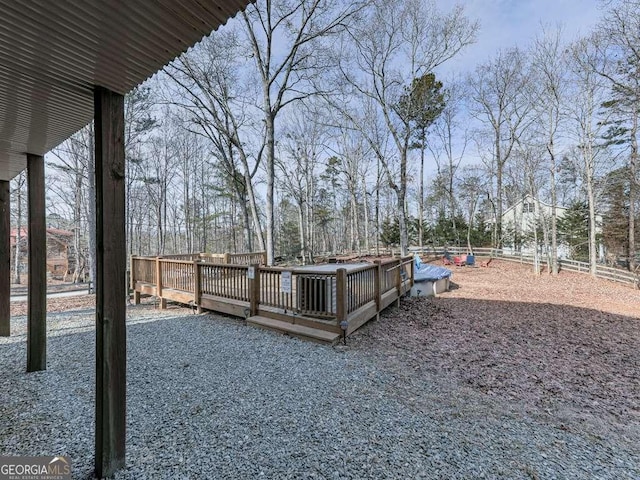 view of yard featuring a deck