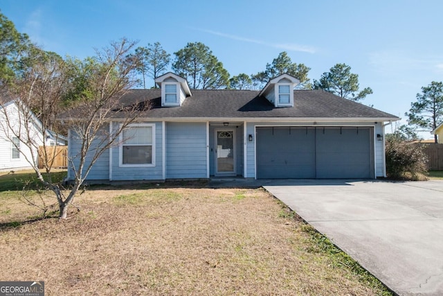 view of front facade with a garage