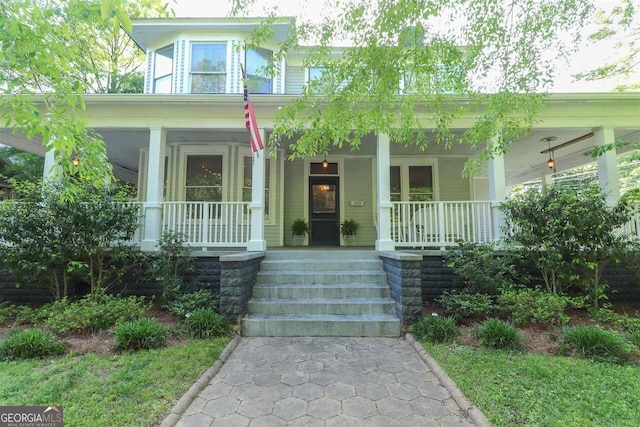 view of front of home with a porch