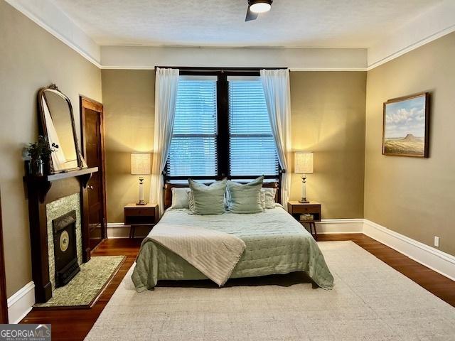 bedroom featuring dark wood-type flooring