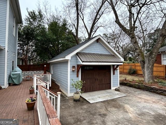 view of garage