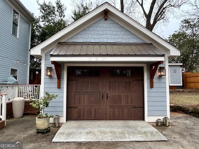 view of garage