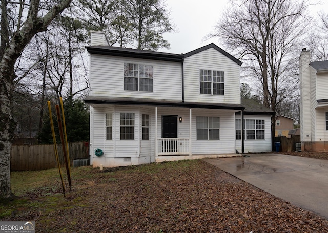 view of front of house featuring central AC unit