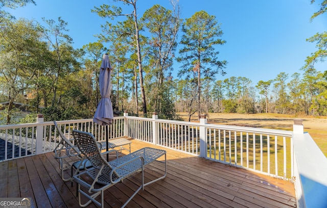 view of wooden deck