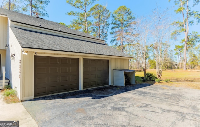 view of garage