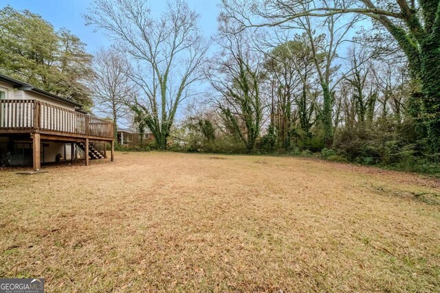 3693 Aldea Dr, Decatur, GA 30032 - view of yard with a wooden deck