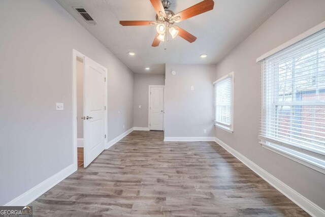 3693 Aldea Dr, Decatur, GA 30032 - spare room featuring light hardwood / wood-style flooring and ceiling fan