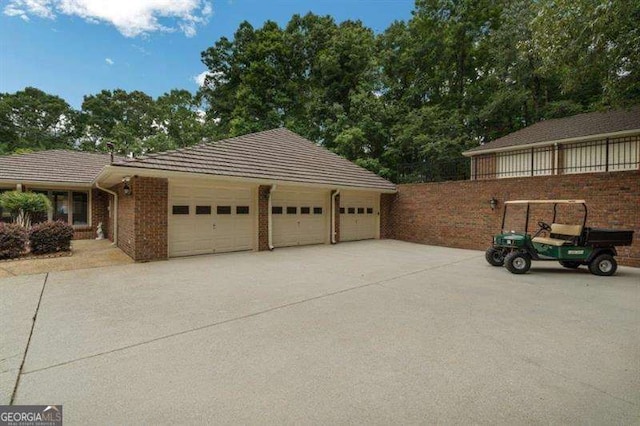 view of garage