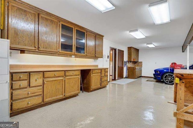 kitchen with built in desk