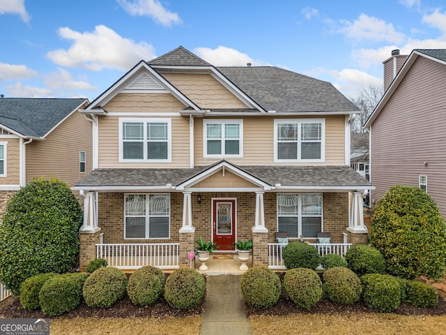 craftsman inspired home with covered porch