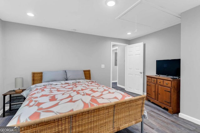 bedroom featuring wood-type flooring