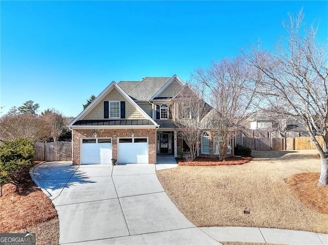 craftsman house featuring a garage