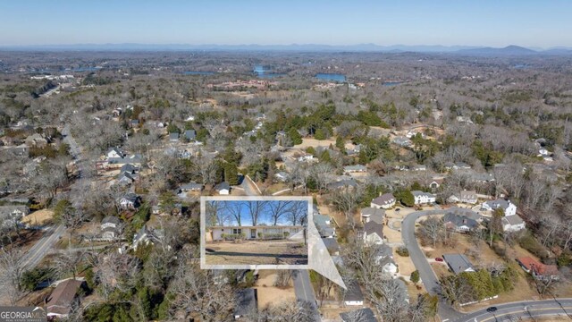 bird's eye view featuring a mountain view