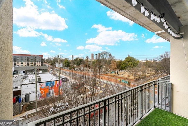 balcony with a city view