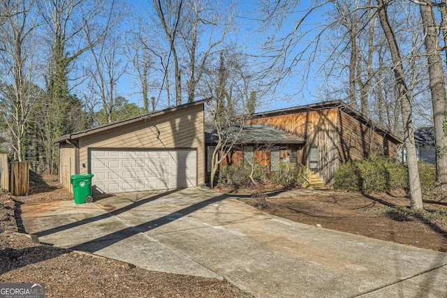 view of garage