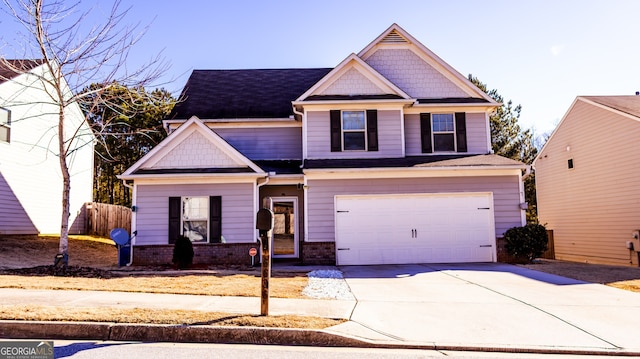 craftsman-style home featuring a garage