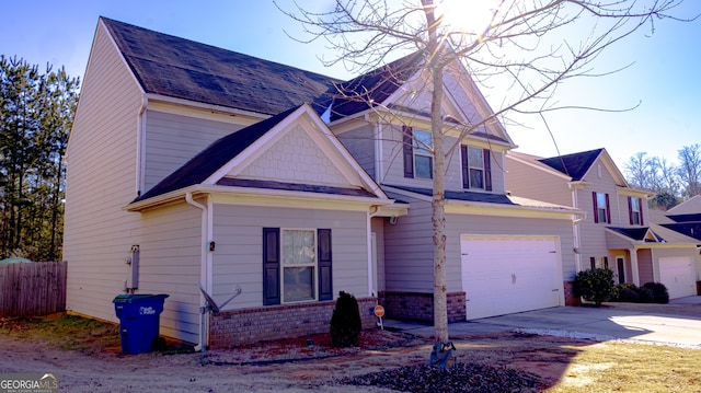 view of front facade with a garage