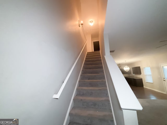 view of stairway