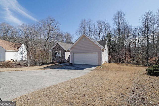 view of home's exterior with a garage