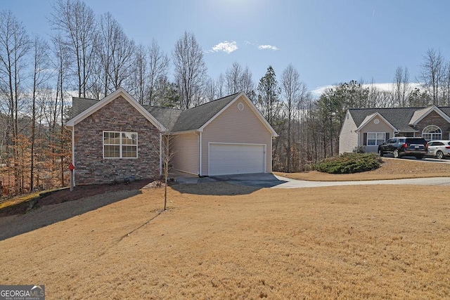 view of front of house with a garage