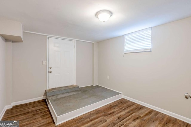 interior space featuring dark wood-type flooring