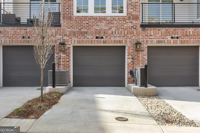 garage with central air condition unit