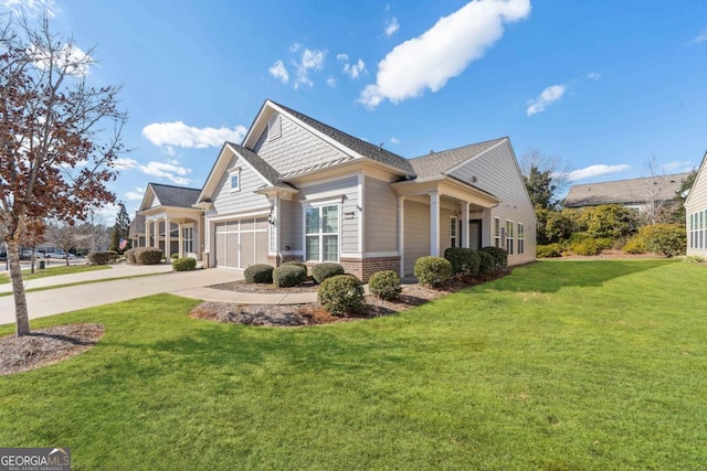 view of side of property with a yard