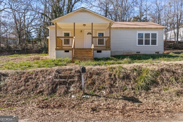 view of front of property with covered porch