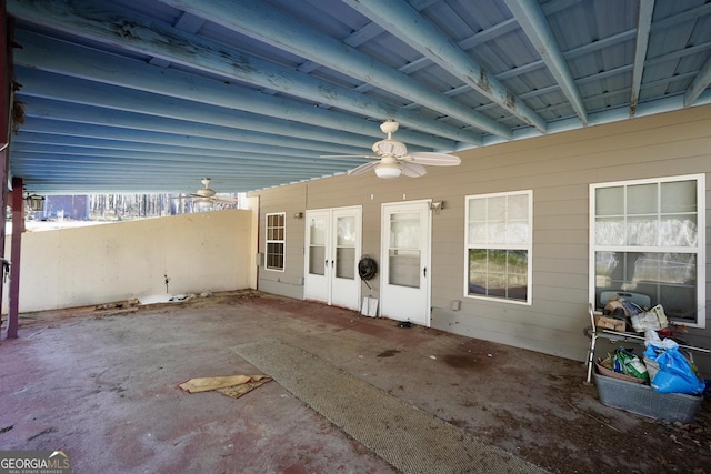 view of patio with ceiling fan