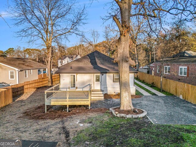 view of front of house featuring a deck