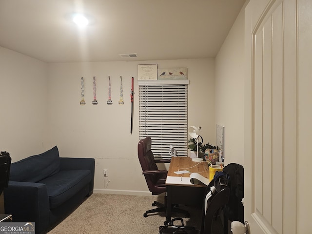 home office featuring carpet