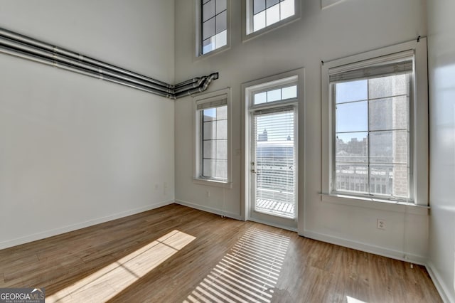 doorway to outside featuring light hardwood / wood-style floors